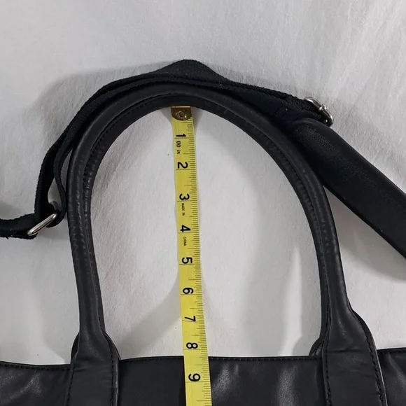 Kenneth Cole REACTION Oversized Leather Tote 🖤 | Unisex Zip-Top Laptop Bag | - Picture 5 of 10